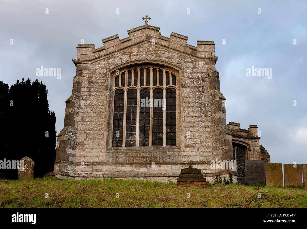 The east front of St. Wilfrid`s Church, North Muskham, Nottinghamshire, England, UK Stock Photo